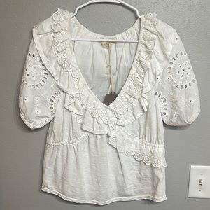 White Anthropologie blouse. Never worn. Size small.